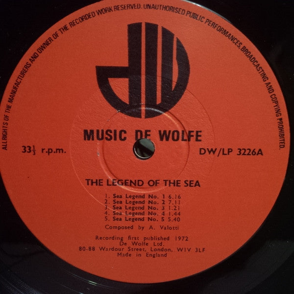 Antonio Valotti / Gerald Daihait : The Legend Of The Sea - Orchestral Suite Of Sea And Outdoor Music (LP)