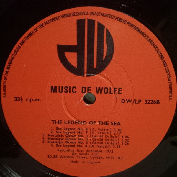 Antonio Valotti / Gerald Daihait : The Legend Of The Sea - Orchestral Suite Of Sea And Outdoor Music (LP)
