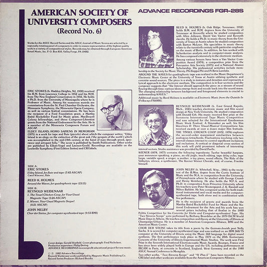 Various : American Society Of University Composers (Record No. 6) (LP, Comp)