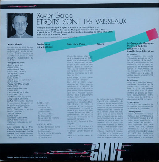 Xavier Garcia : Étroits Sont Les Vaisseaux (LP, Gat)