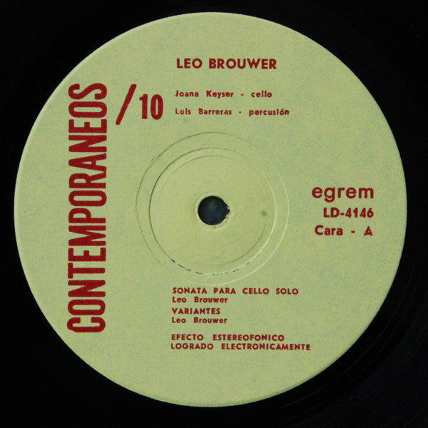 Leo Brouwer : Contemporaneos 10 (LP)