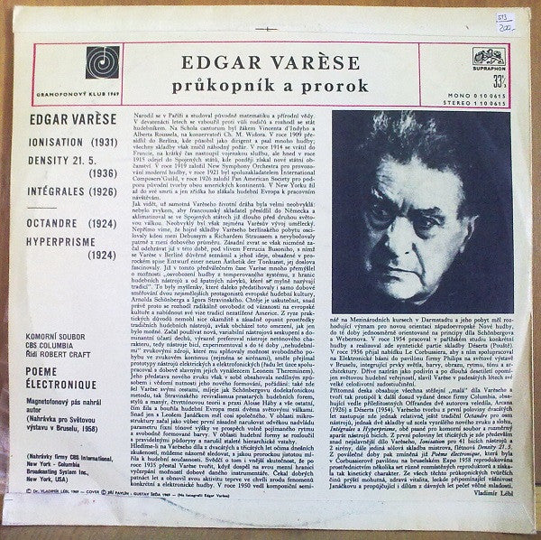Edgard Varèse : Průkopník A Prorok (LP, Club)