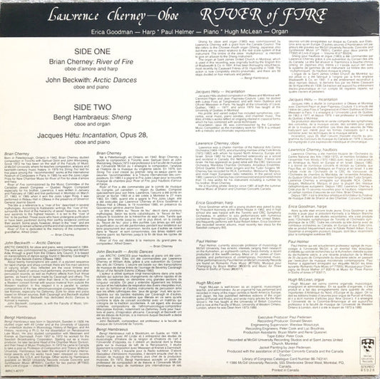 Lawrence Cherney, Brian Cherney, John Beckwith, Jacques Hétu, Bengt Hambraeus : River Of Fire (LP, Album)