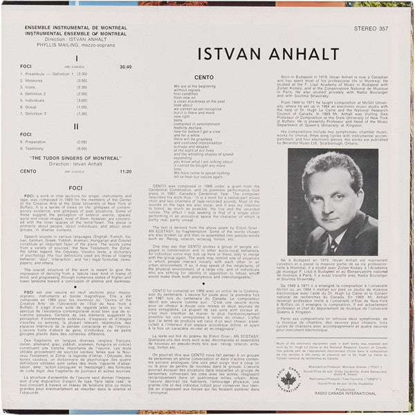 István Anhalt : Istvan Anhalt (LP)