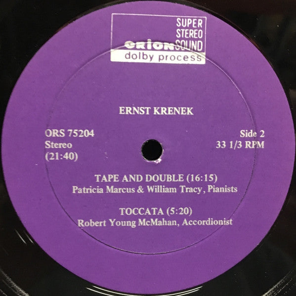 Ernst Krenek : Santa Fe Timetable / O Lacrymosa / Tape And Double / Accordion Toccata (LP)