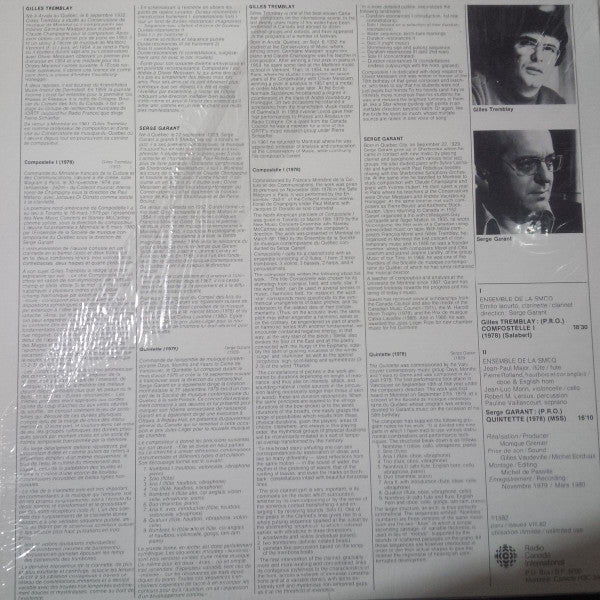 Gilles Tremblay / Serge Garant : Gilles Tremblay / Serge Garant (LP)