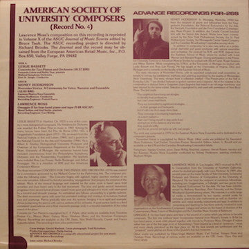 Various : American Society Of University Composers (Record No. 4) (LP)