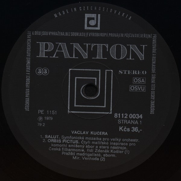 Václav Kučera : Salut / Orbis Pictus / Smyčcový Kvartet »Vědomí Souvislostí« / Kinechromie (LP)