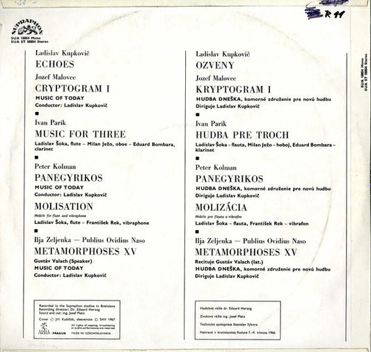 Ladislav Kupkovic, Jozef Malovec, Ivan Parík, Peter Kolman, Ilja Zeljenka : Slovak Modern Compositions (LP, Mono, Club)