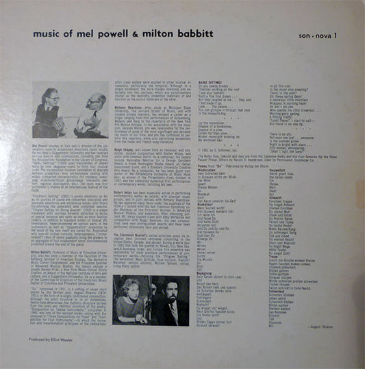 Mel Powell / Milton Babbitt : Music Of Mel Powell & Milton Babbitt (LP)