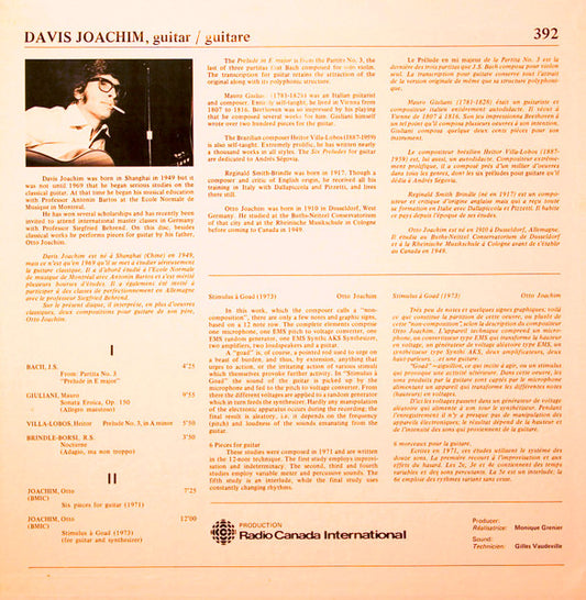 Davis Joachim : Davis Joachim, Guitar / Guitare (LP, Album)