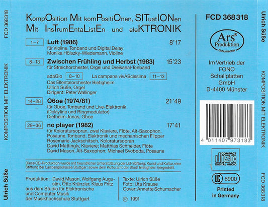 Ulrich Süße : Komposition Mit Elektronik (CD)