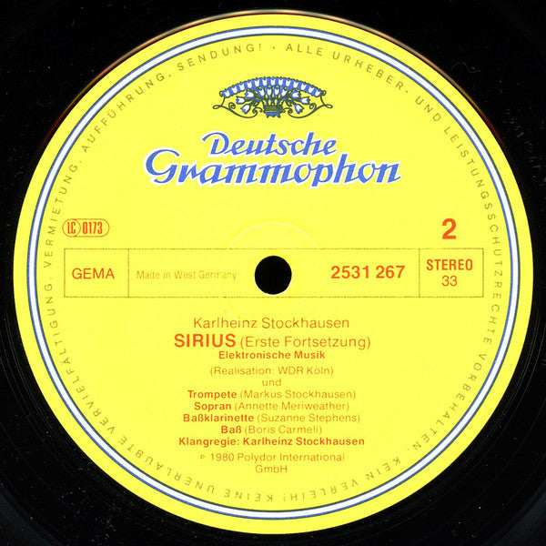 Stockhausen* : Sirius (2xLP, Album)