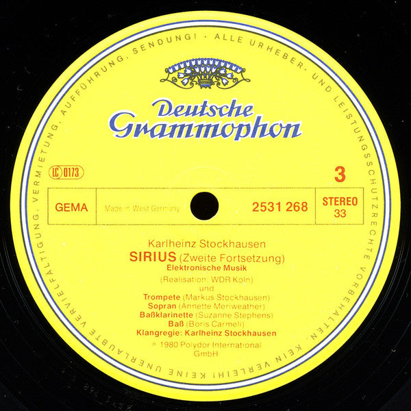 Stockhausen* : Sirius (2xLP, Album)