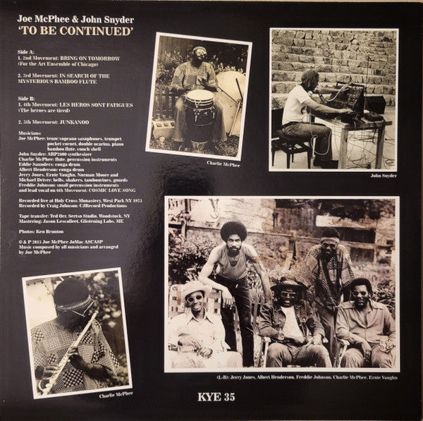 Joe McPhee & John Snyder (3) : To Be Continued (LP)