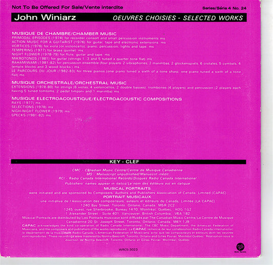 John Winiarz : Musical Portrait (7")
