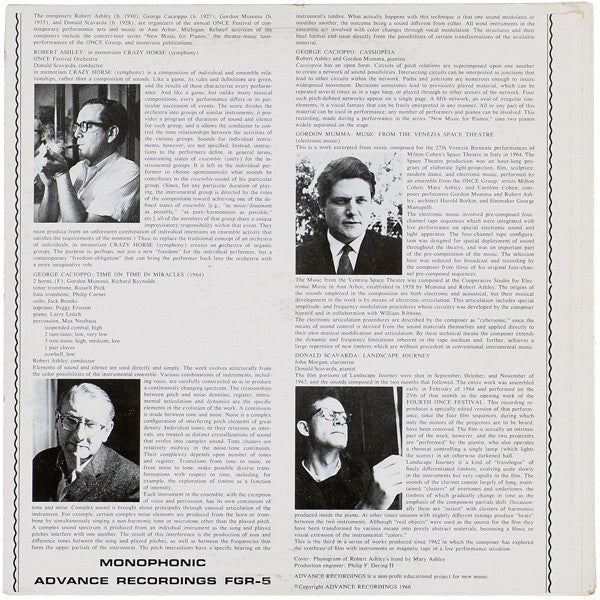 Various : Music From The ONCE Festival (LP, Comp, Mono)