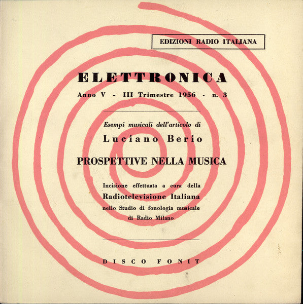 Luciano Berio : Prospettive Nella Musica (7", EP)