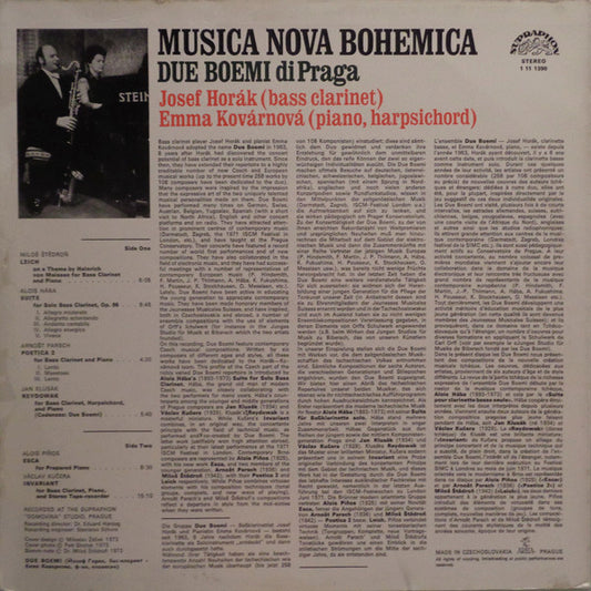 Due Boemi Di Praga, Josef Horák (2), Emma Kovárnová : Due Boemi Di Praga (LP, RP)