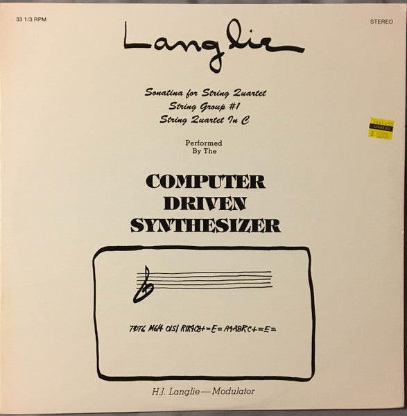 H.J. Langlie : The Computer Driven Synthesizer (LP, Album)