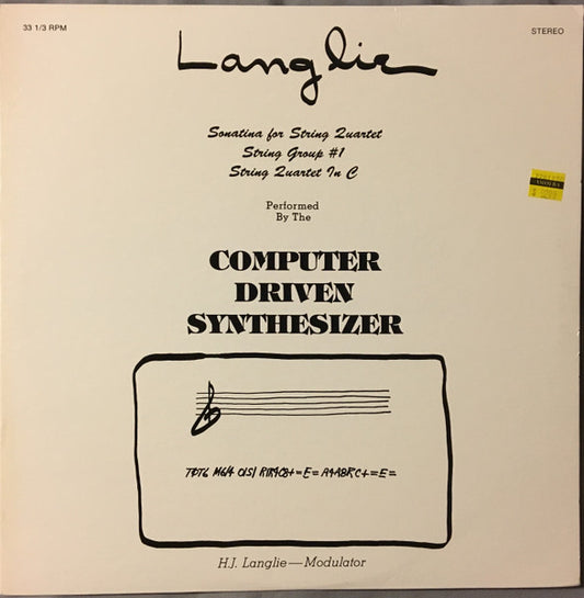H.J. Langlie : The Computer Driven Synthesizer (LP, Album)