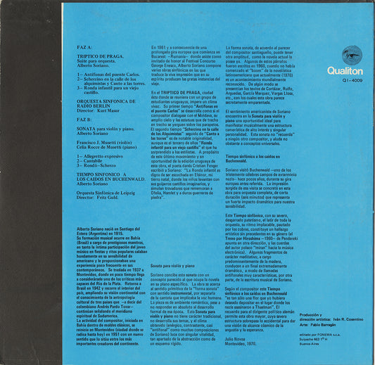 Alberto Soriano; Triptico De Praga (LP)