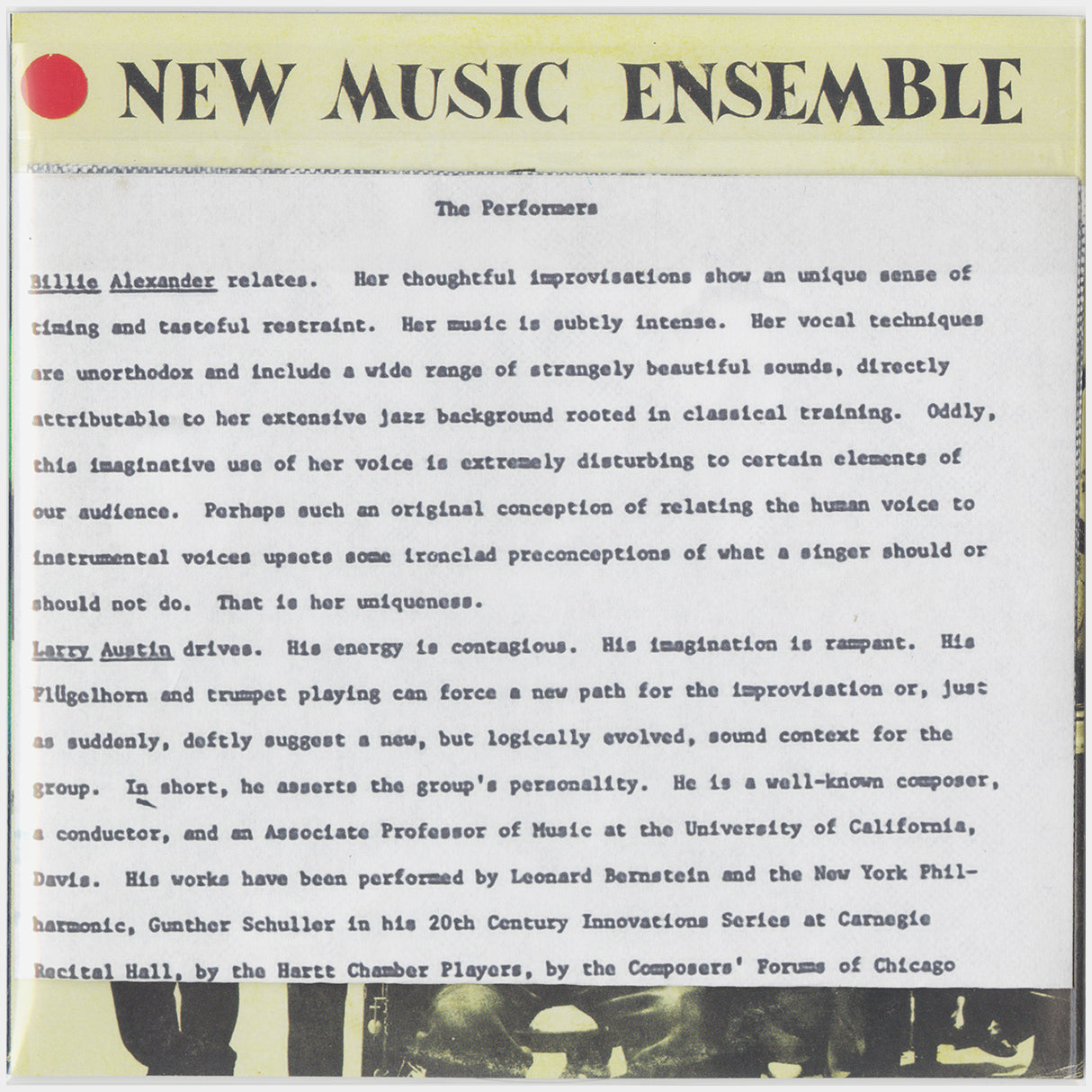 [CP 000.17 CD] New Music Ensemble; The Complete Recordings
