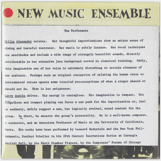 [CP 000.17 CD] New Music Ensemble; The Complete Recordings