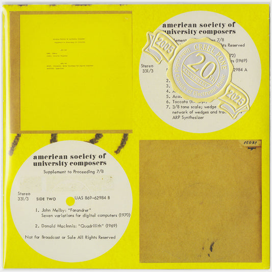 [CP 000.32 CD] American Society Of University Composers, Inc., Supplement to Proceeding 7/8