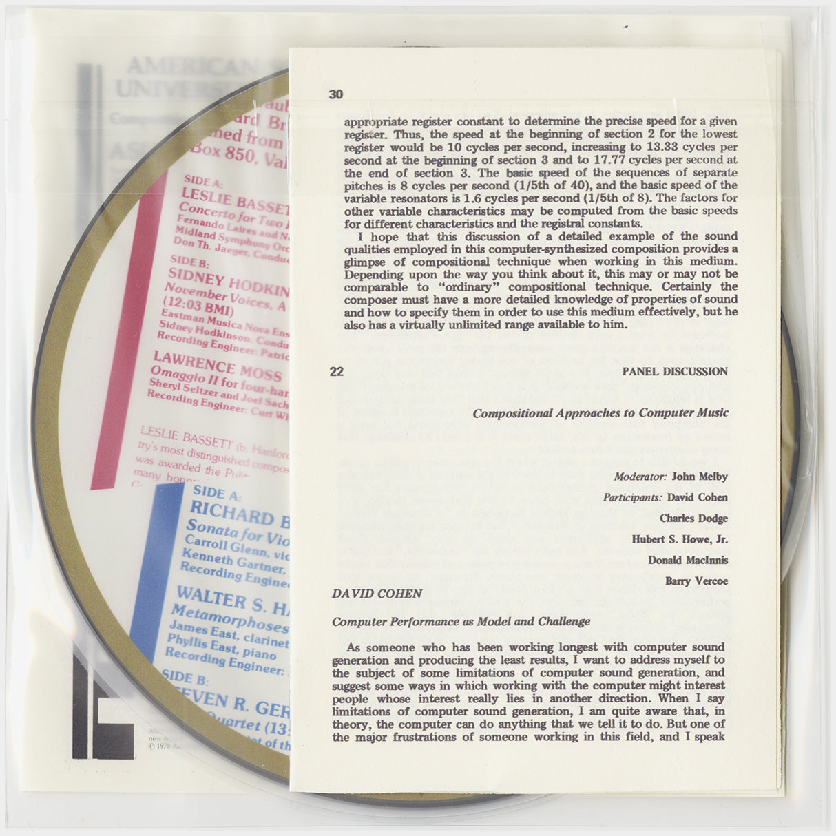 [CP 000.32 CD] American Society Of University Composers, Inc., Supplement to Proceeding 7/8