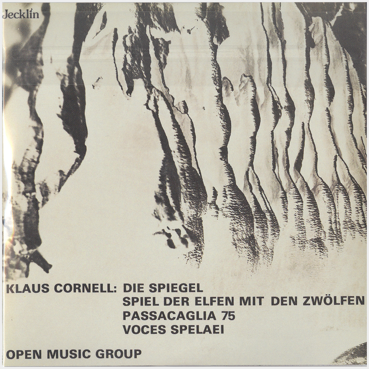 [CP 000.38 CD] Klaus Cornell, Open Music Group; Oratorio Spelaeologico, «Bericht Von Den Beatushöhlen», Die Spiegel