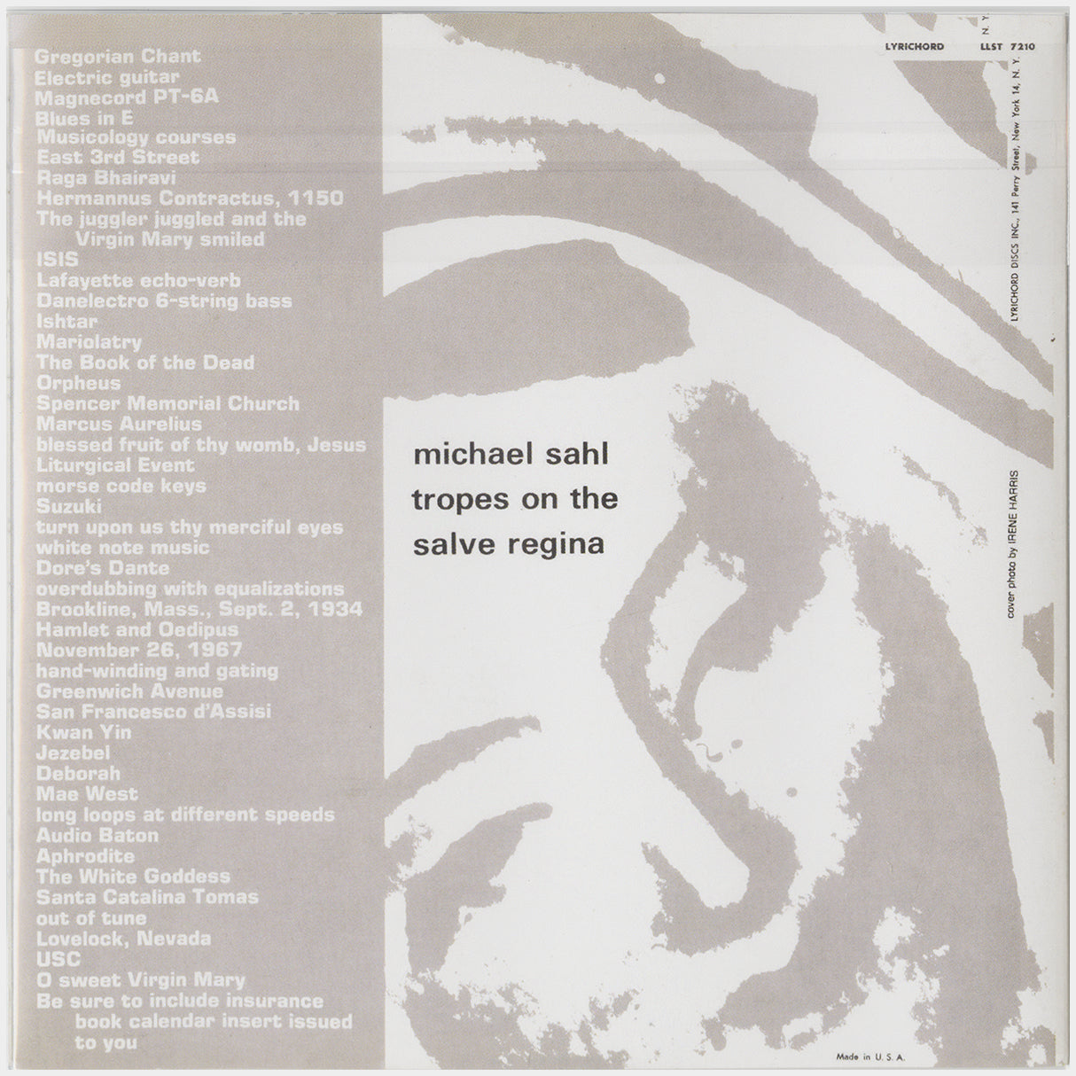 [CP 092 CD] Michael Sahl; Tropes on the Salve Regina +