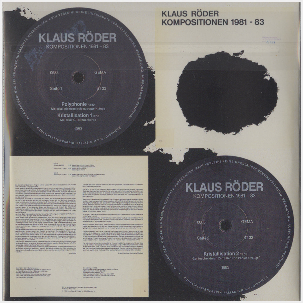 [CP 155 CD] Klaus Röder; Elektronische Kompositionen, 1975-1983