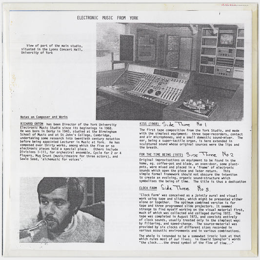 [CP 250-251 CD] Electronic Music from York, York Pop Music Project