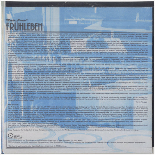 [CP 297 CD] Martin Almstedt, Dietburg Spohr, Dietmar Traeger; Frühleben, Sie Spielen Damit, Kein Spiel Zu Spielen / Du Bist Mein Spiegel, MSG-Kompositionen