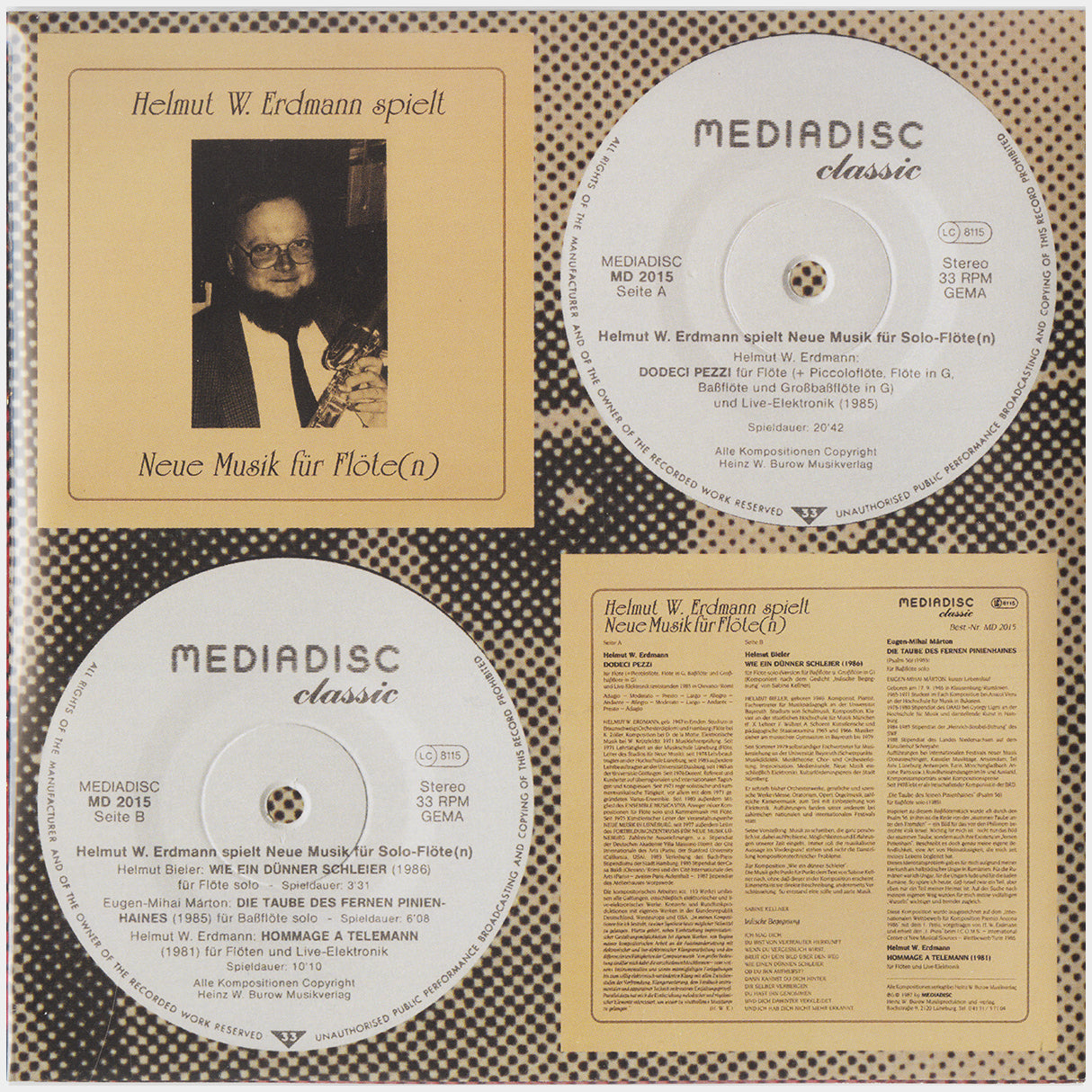 [CP 310-311 CD] Helmut W. Erdmann, Heinz W. Burow; Neue Musik Für Flöte(n x2), Imaginations I
