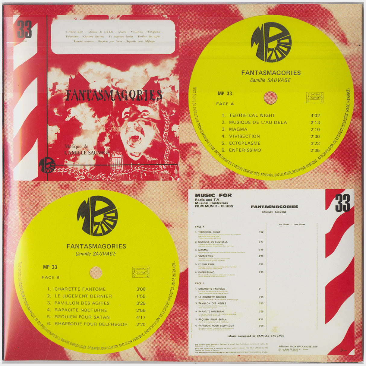 [CP 313 CD] Camille Sauvage; Musique Concrete and Electronique, Fantasmagories, Delirium Tremens, 7 Drums Concerto +