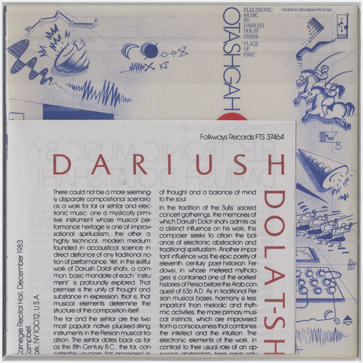 [CP 000.01 CD] Dariush Dolat-Shahi; Electronic Music, Tar and Sehtar, Otashgah: Place Of Fire