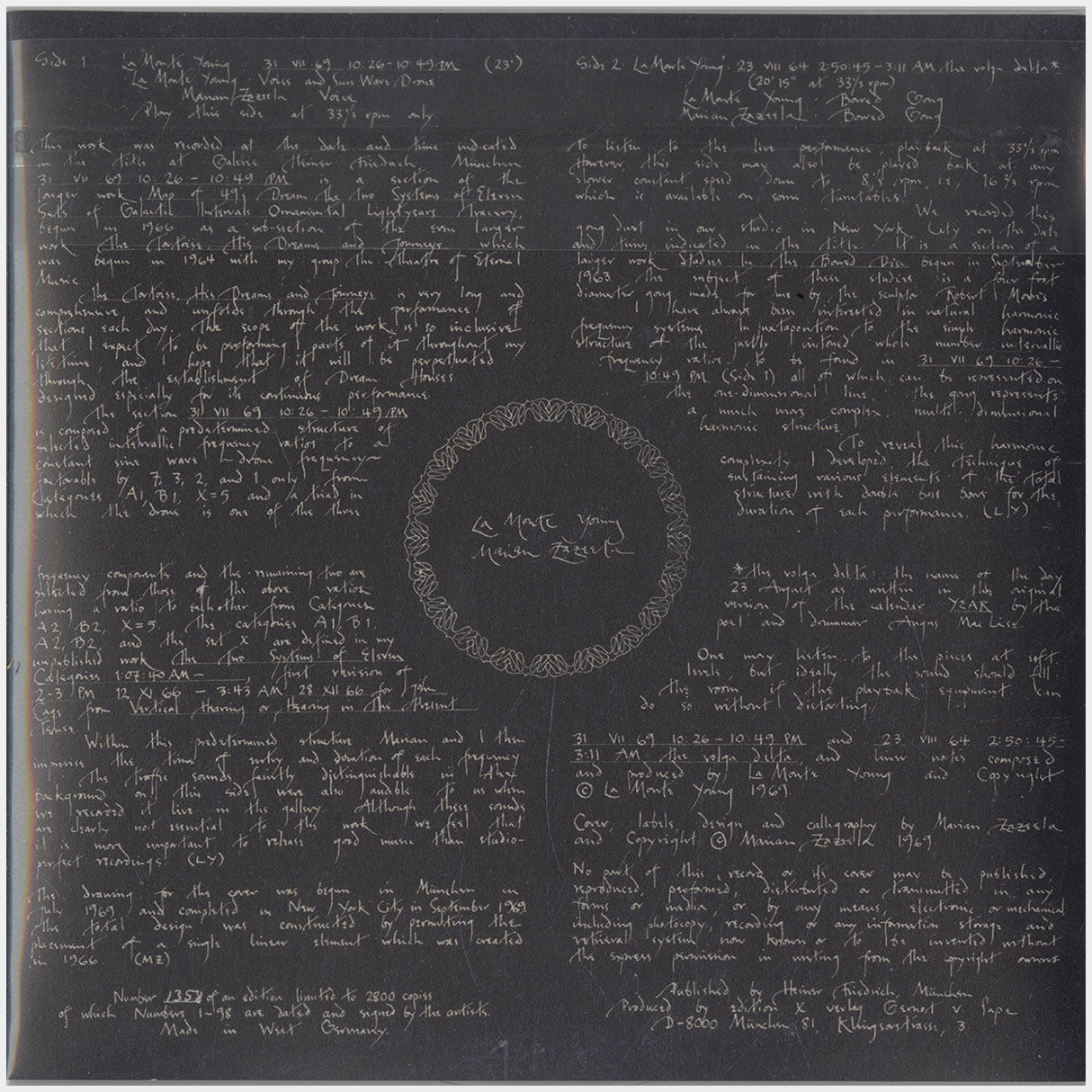 [CP 000.03 CD] La Monte Young, Marian Zazeela; 31 VII 69 10:26 - 10:49 PM, 23 VIII 64 2:50:45 - 3:11 AM The Volga Delta