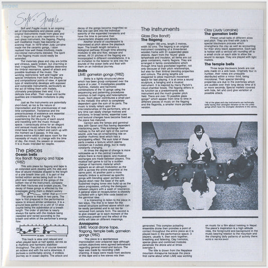[CP 000.05 CD] Ros Bandt, Live Improvised Music Events; Improvisations In Acoustic Chambers, Soft + Fragile