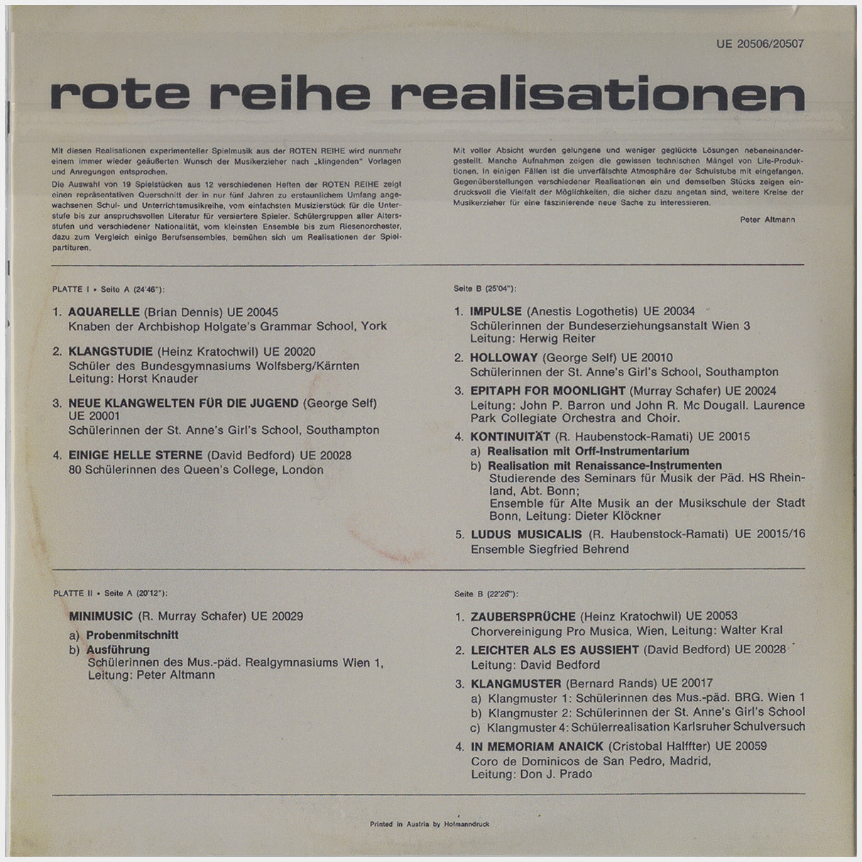 [CP 000.26 CD] Rote Reihe Realisationen