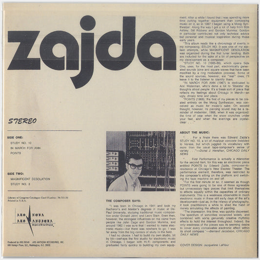 [CP 015 CD] Edward M. Zajda; Independent Electronic Music Composer