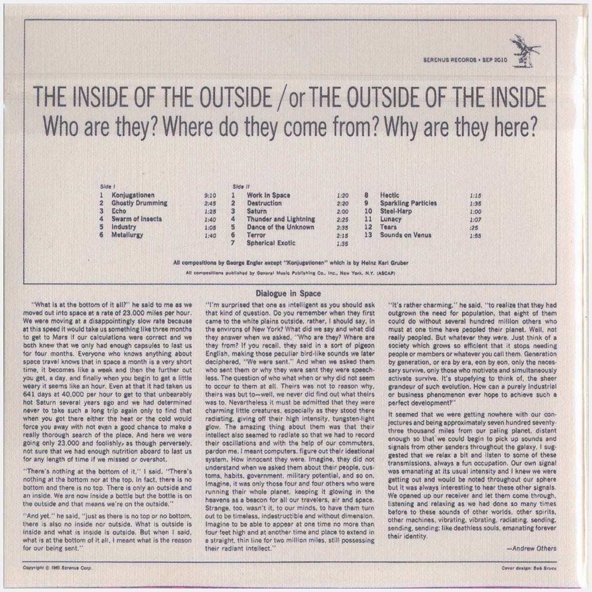 [CP 018 CD] George Engler, Heinz Karl Gruber; The Inside of the Outside /or The Outside of the Inside