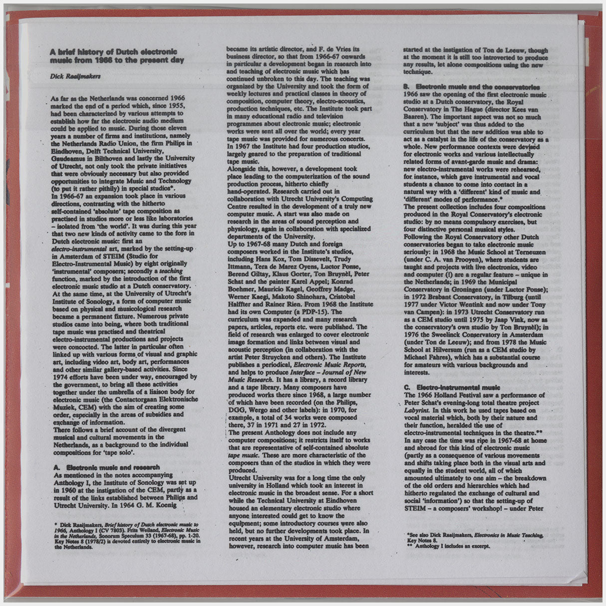 [CP 020-021 CD] Anthology Of Dutch Electronic Tape Music, Volume 2 1966-1977