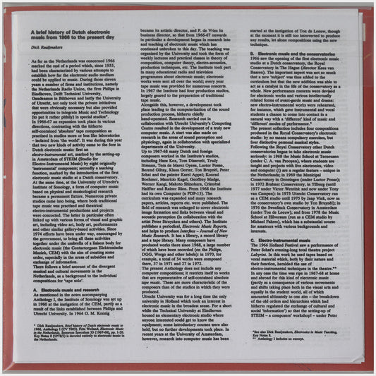 [CP 020-021 CD] Anthology Of Dutch Electronic Tape Music, Volume 2 1966-1977