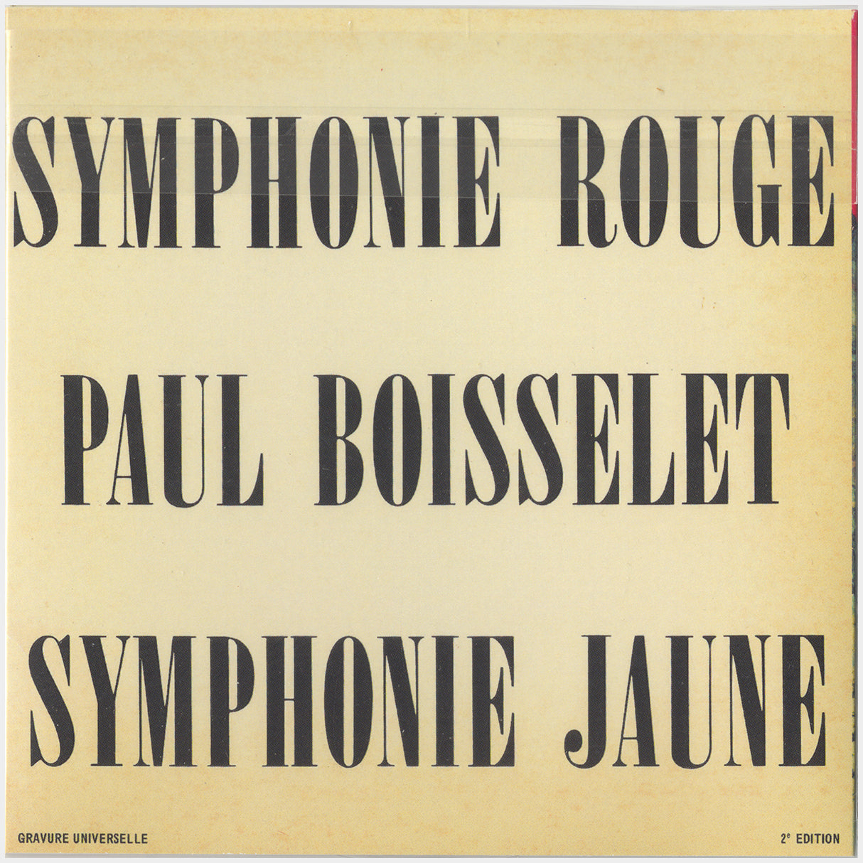 [CP 036-102 CD] Paul Boisselet; Le Robot, Symphonie Rouge, Symphonie Jaune