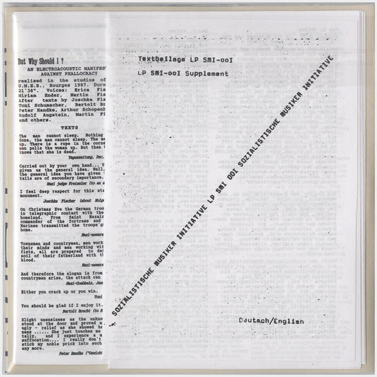 [CP 059 CD] Max E. Keller, Martin Fischer, Martin Schwarzenlander; SMI, Sozialistische Musiker Initiative, Warum Sollte Ich Wohl?: Ein Elektroakustisches Manifest Gegen Die Phallokratie+