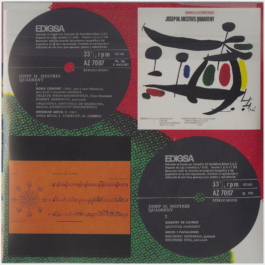 [CP 104 CD] Bernard Parmegiani, Josep-Maria Mestres-Quadreny; Espaces Sonores Nº 1, Música Electroacústica, Doble Concert, Socrate +