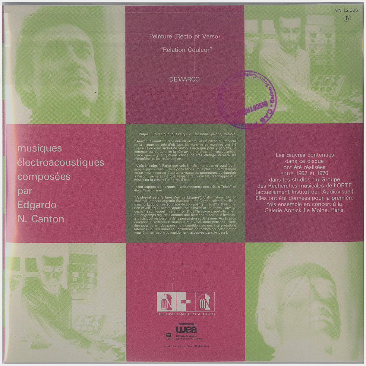 [CP 118 CD] Edgardo N. Canton; Musiques Électroacoustiques, Le Mur