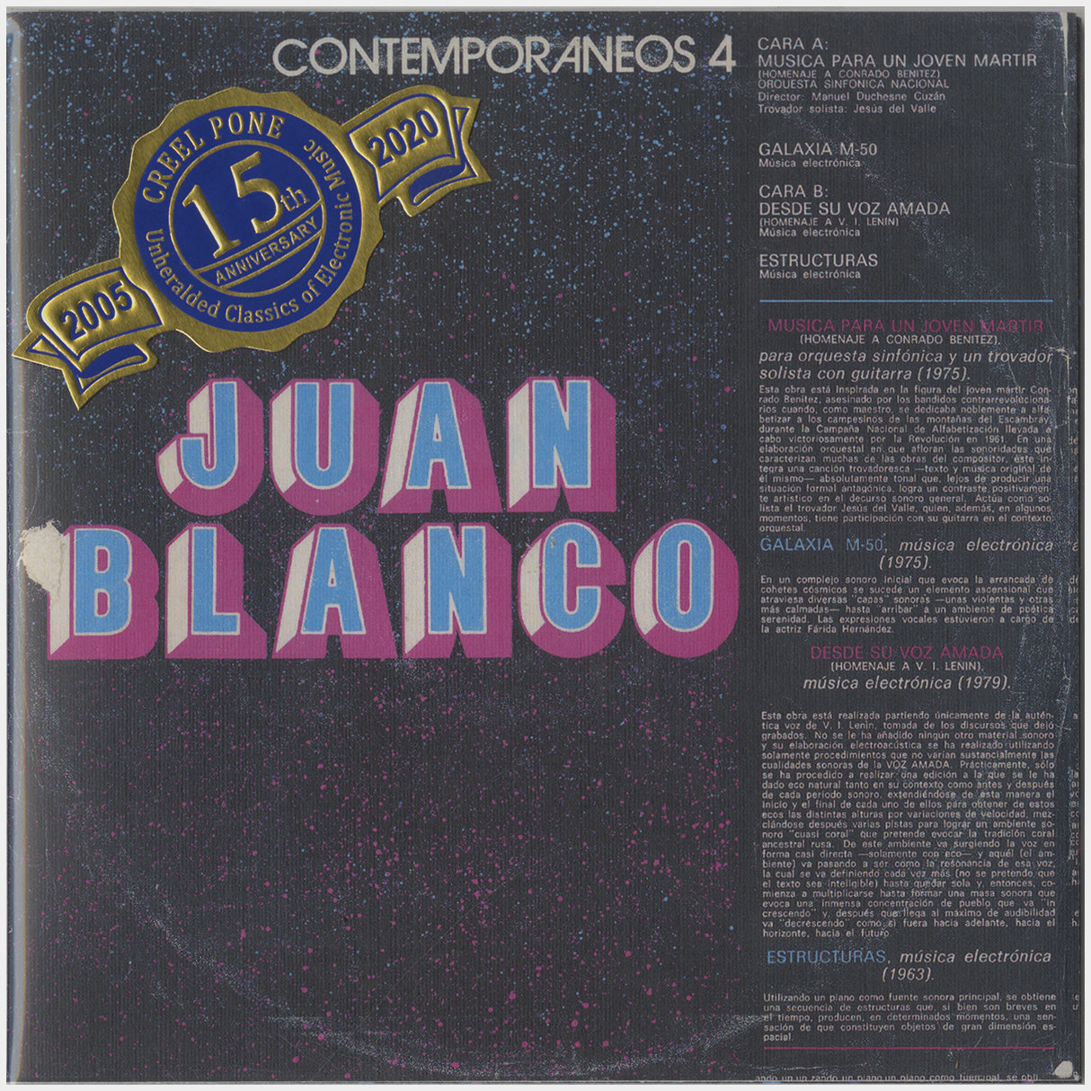 [CP 120-120.5 CD] Juan Blanco; El Guije, Suite Erotica, Suite De Los Niños, Contemporaneos 4, Musica Electroacustica
